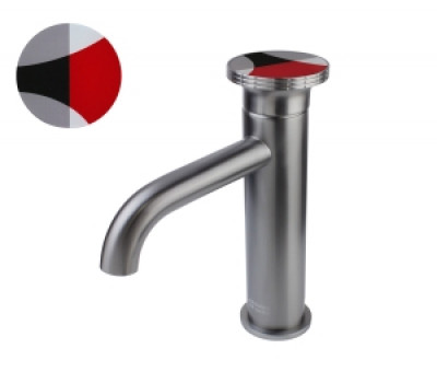 Смеситель для раковины ОМГ! 9009GM-R графит, красный Bronze de Luxe 