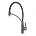 Смеситель для кухни с подключением фильтра Shevanik S743T-3, оружейная сталь/черный