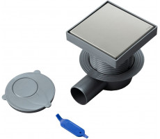 Точечный трап с двухсторонней решеткой под плитку 15х15 Logan L005-150 306896 сталь Точечный трап с двухсторонней решеткой под плитку 15х15 Logan L005-150 306896 сталь