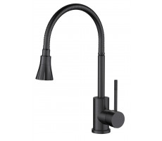 Смеситель для кухни с гибким изливом KF 36B черный VODA 