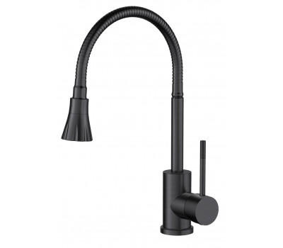 Смеситель для кухни с гибким изливом KF 36B черный VODA Смеситель для кухни с гибким изливом KF 36B черный VODA