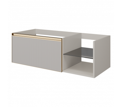 Тумба Armadi Art рифлёная QUATRO 6 120см CASHMERE FUGA профиль MATT GOLD 790-M6-120-CM-RIB-MG 