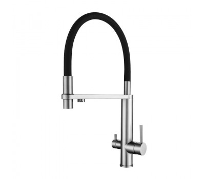 Смеситель для кухни с подключением фильтра Knotlor SS-15, сатин