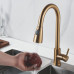Смеситель для кухни с выдвижным изливом Raffine F213G, золотой сатин