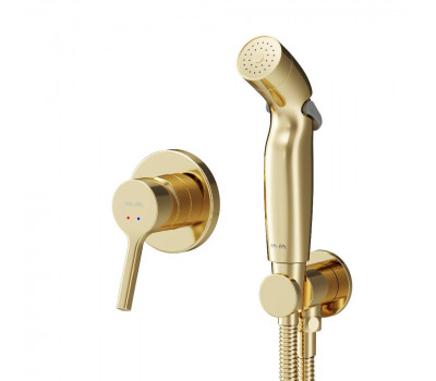 Смеситель, монтируемый в стену с гигиеническим душем AM.PM X-Joy S F40H85B99 Золото 
