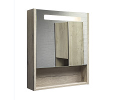 Зеркало-шкаф Comforty Марио-60 LED дуб дымчатый 