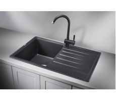 Кухонная мойка GRANULA 7602, ЧЁРНЫЙ, СтандАРТ кварц 