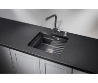 Кухонная мойка GRANULA KS-5501U, ШВАРЦ (чёрный металлик), кварц 