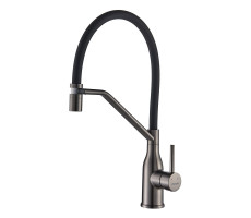 Смеситель для кухни с гибким изливом Shevanik S343T-3, оружейная сталь