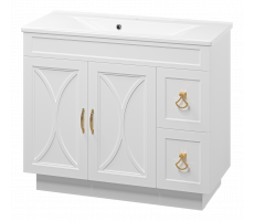Тумба под раковину Misty Амбра 100 (белая) П-Амб0100-011-2Я Тумба под раковину Misty Амбра 100 (белая) П-Амб0100-011-2Я