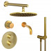 Комплект на 3 потребителя с термостатом Cox PAINI, для ванны/душа, брашированное золото PVD 78PJSET36911THSHBATH 