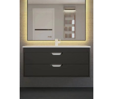 Тумба с раковиной для ванной подвесная Uperwood Modul 97х45х57 см, черная матовая 393020553 