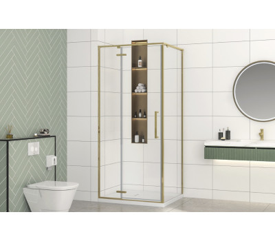 Душевой угол BERN-V RB100x90х195-T-GD (прозрачное) золото 