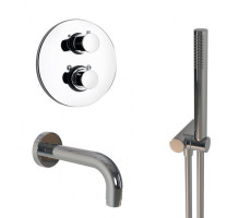 Комплект на 2 потребителя с термостатом Cox PAINI, для ванны с ручным душем, хром 78CRSET26911THBATH 