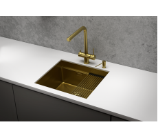 Кухонная мойка GRANULA KS-5045U, ЗОЛОТО САТИН, стальная KITCHEN SPACE 