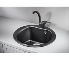 Кухонная мойка GRANULA 5101, ШВАРЦ (чёрный металлик), кварц 