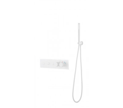 Смеситель FUSION TERMO с ручным душем MATT WHITE Boheme 131-SYS-MW белый матовый