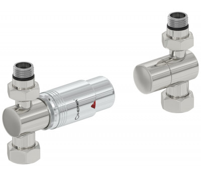 Терморегулятор Сунержа автоматический G 1/2" НР х G 3/4" НГ набор прямой цвет-сталь без покрытия/хром 00-1420-0001 