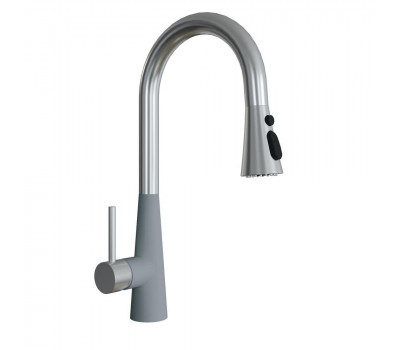 Смеситель для кухни с выдвижным изливом Florentina ВИТА 313.29Н.1223.307, серый шёлк 