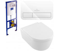 Унитаз с инсталляцией Villeroy & Boch Avento 5656 HR 01 (инсталляция 9224 61 00 + клавиша 9224 90 68) 