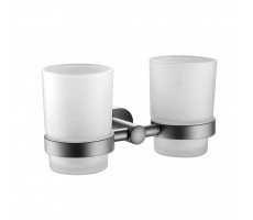 Стакан для ванной комнаты двойной Shevanik SG5122T, оружейная сталь