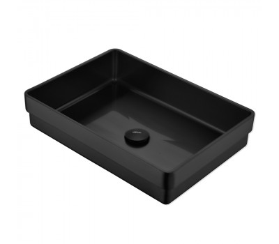 Раковина встраиваемая сверху ABBER Wasser Kreis AF2401MB черная матовая 