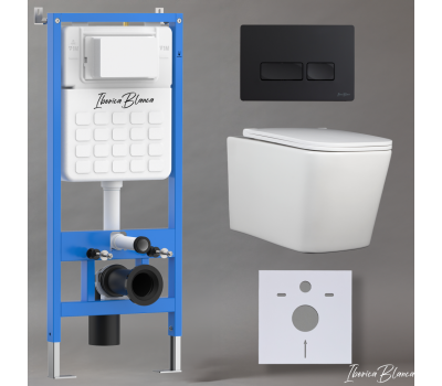 Комплект 3в1 IBERICA BLANCA инсталляция SILENCIO, унитаз TOLEDO ALTO белый, кнопка смыва ESTI-R черный матовый (IB001.TLA.234.212) Комплект 3в1 IBERICA BLANCA инсталляция SILENCIO, унитаз TOLEDO ALTO белый, кнопка смыва ESTI-R черный матовый (IB001.TLA.234.212)