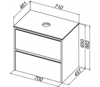 Столешница Allen Brau Activity 70 1.35021.ON акриловый камень оникс 