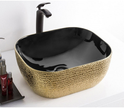 Умывальник CeramaLux D1302H022 золото 