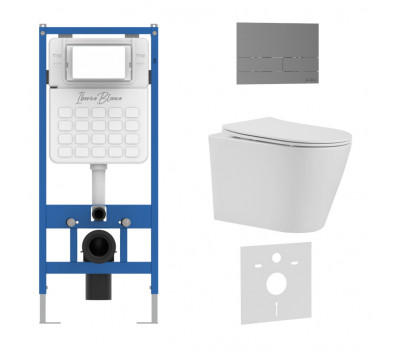 Комплект 3в1 IBERICA BLANCA инсталляция SILENCIO, унитаз BURGOS ALTO белый, кнопка смыва INOX-S вороненая сталь (IB001.BRA.234.1602) 