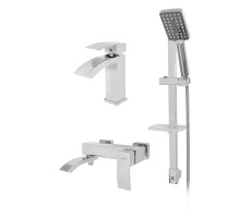 Набор для ванны 3 в 1 Grocenberg GB1007WC, белый/хром 