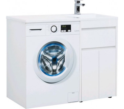 Тумба с раковиной Aquanet Токио 110 R белый (напольная, 1 ящик, 2 дверцы) 