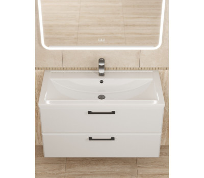 Тумба с раковиной для ванной 90 см, Uperwood Foster NEW, белая KFosterNEW90w Тумба с раковиной для ванной 90 см, Uperwood Foster NEW, белая KFosterNEW90w