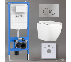 Комплект 3в1 IBERICA BLANCA инсталляция SILENCIO, унитаз BILBAO ALTO белый, кнопка смыва INOX-O хром матовый (IB001.BLA.234.8132) Комплект 3в1 IBERICA BLANCA инсталляция SILENCIO, унитаз BILBAO ALTO белый, кнопка смыва INOX-O хром матовый (IB001.BLA.234.8132)