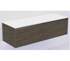 Тумба Armadi Art OAK ANTHRACITEQUATRO 2 140см профиль ANTHRACITE + внутриняя подсветка 790-M2-140(70+70)-OA-A+L 