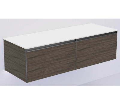 Тумба Armadi Art OAK ANTHRACITEQUATRO 2 140см профиль ANTHRACITE + внутриняя подсветка 790-M2-140(70+70)-OA-A+L 