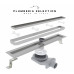Душевой трап PLUMBERIA SELECTION PST IN-TILE PST90MT, брашированная нержавеющая сталь 