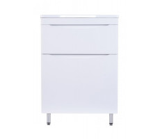 Тумба напольная Style Line Бергамо мини 60 (2 ящ.) Люкс антискрейтч белый, PLUS СС-00002307 