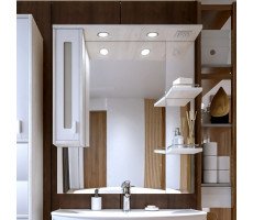 Зеркало со шкафом Бриклаер БАЛИ 90 см левое, светлая лиственница/белый Зеркало со шкафом Бриклаер БАЛИ 90 см левое, светлая лиственница/белый