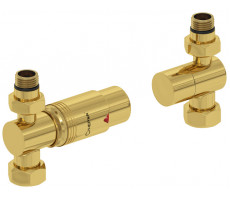 Терморегулятор Сунержа автоматический G 1/2" НР х G 3/4" НГ набор прямой цвет-золото 03-1420-0001 
