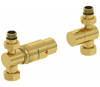 Терморегулятор Сунержа автоматический G 1/2" НР х G 3/4" НГ набор прямой цвет-золото 03-1420-0001 