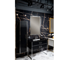 Зеркало Armadi ArtMONACO с подсветкой 70*110см глянец черная+хром 566-BCR 