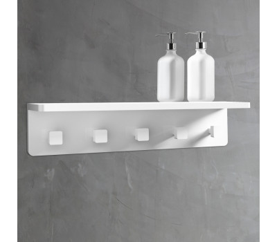 Вешалка с полкой ABBER Stein AS1651 белая матовая 