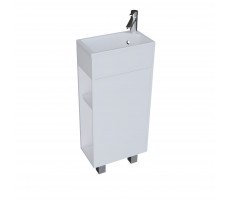 Тумба с раковиной в ванную 1Marka Laura 40 см Напольная/Подвесная цвет Белый глянец Правая У85928 Тумба с раковиной в ванную 1Marka Laura 40 см Напольная/Подвесная цвет Белый глянец Правая У85928