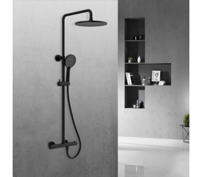 Душевая стойка Vincea Esse VSFS-1E0TMB термостатическая, черный 