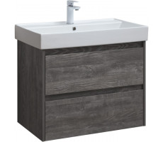 Тумба с раковиной Aquanet Nova Lite 75 2 ящ. цв. дуб серый (305239) 