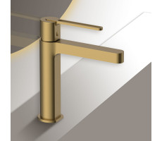 Смеситель для раковины Vincea Rondo VBF-1R1BG однорычажный, брашированное золото Смеситель для раковины Vincea Rondo VBF-1R1BG однорычажный, брашированное золото