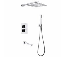 Душевая система ABBER Daheim AF8250 скрытого монтажа с изливом, термостат, хром 