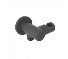 Вывод для воды PAINI круглый, с держателем для лейки, брашированный чёрный PVD 50PZ480TT 