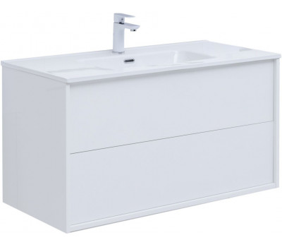 Тумба под раковину Aquanet Lino 100 (Flat) белый глянец 